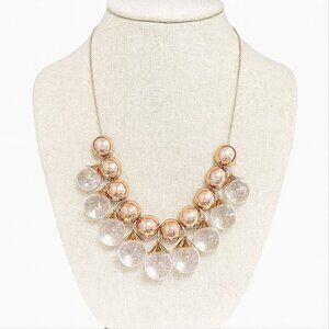 WHBM Lucite Sphere Drop Goldtone Statement Necklace